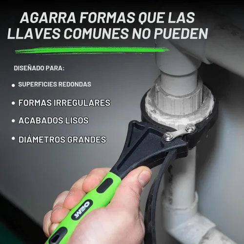 Vista 3 de OEMTOOLS Juego de llaves de correa de goma, 2 piezas ajustables para filtro de aceite para tuberías, grifos, abridor de tarros, herramienta