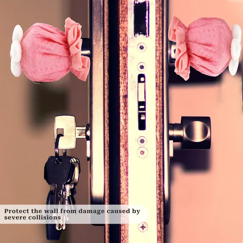 Vista 6 de Sliverdew 2 piezas de protectores de perilla de puerta reutilizables, fundas suaves para pomos de puerta, fundas de pomo de puerta rosas florales