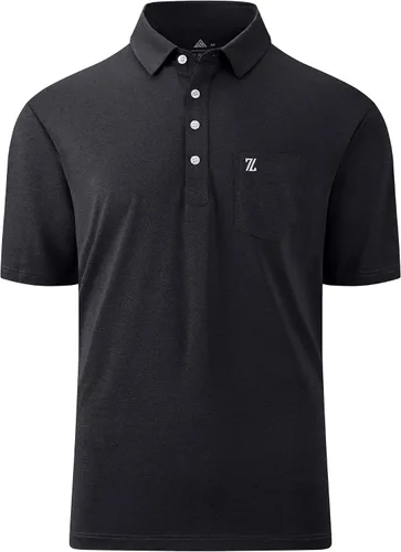 Vista 2 de V VALANCH Polo de golf para hombre, manga corta, rendimiento que absorbe la humedad, camisa catiónica casual deportiva para tenis
