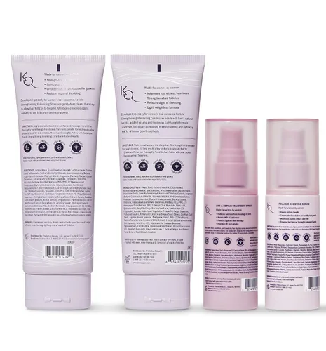 Vista 8 de Keranique Set de productos para el cabello adelgazante – Champú voluminizador, acondicionador, suero de refuerzo de folículos, spray para impulso