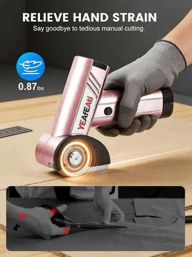Vista 4 de Cordless Electric Scissors - Smart Display & 4-speed Settings, Rechargeable Cardboard Cutter Electric for Fabric, Leather, Padding & Cardboard
