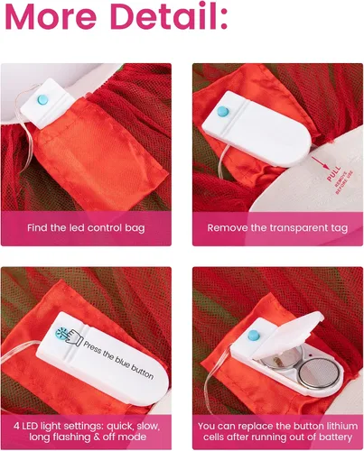 Vista 4 de Simplicity - Falda tipo tutú clásica de 5 capas para mujer