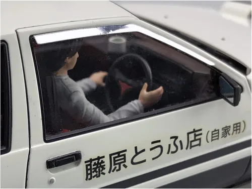 Vista 6 de Aoshima Inicial D: Fujiwara Takumi AE86 Trueno con Figura 1:24 Escala Modelo Kit