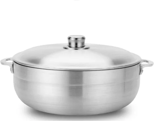 Vista 9 de Alpine Cuisine olla de caldero de aluminio antiadherente de 3.5 cuartos con tapa Utensilios de cocina duraderos y fáciles de limpiar