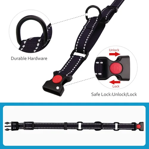 Vista 3 de Set de Collar y Correa Martingale para Perros Collares de Martingale para Perros Collar de Martingale Reflectante para Perros Pequeños, Medianos
