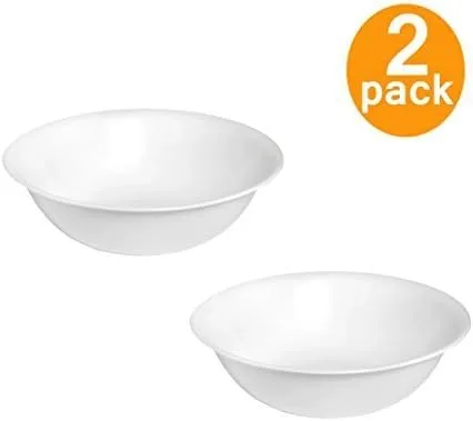 Vista 2 de Corelle Livingware - Cuenco de vidrio blanco para servir escarcha de invierno, 2 cuartos de galón