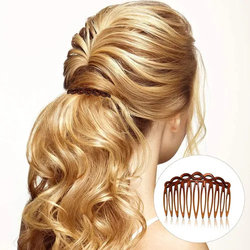Vista 5 de WILLBOND 16 piezas de accesorios para peine de pelo para mujer, peines laterales franceses, clips decorativos de plástico para mujeres, velo de boda