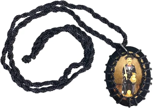 Vista 2 de San Simón Collar Escapulario Oval Madera Negra Escapulario Negro de San Simon Madera, Madera, con cable, No es una piedra preciosa