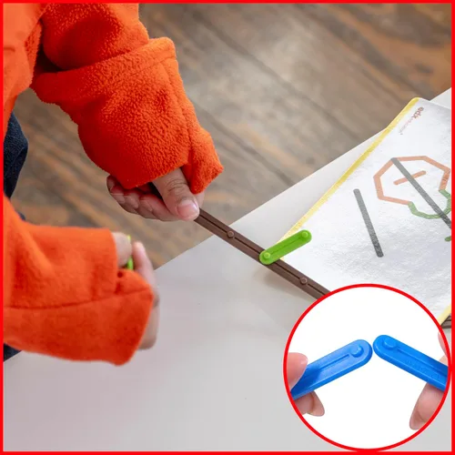 Vista 9 de Ventaja para aprendizaje 21365 Junior Geostix, Grado: Jardín de infantes hasta 5, Plástico. 200 palos de construcción multicolores, 30 tarjetas