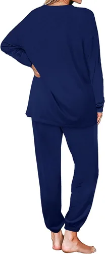 Vista 127 de Aloodor conjunto deportivo de 2 piezas para mujer, con sudadera con cuello redondo, sin botones