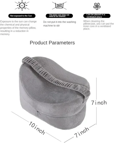Vista 9 de Almohada de rodilla de espuma viscoelástica para personas que duermen de lado, almohada de pierna rosa para aliviar el dolor de espalda baja, cadera