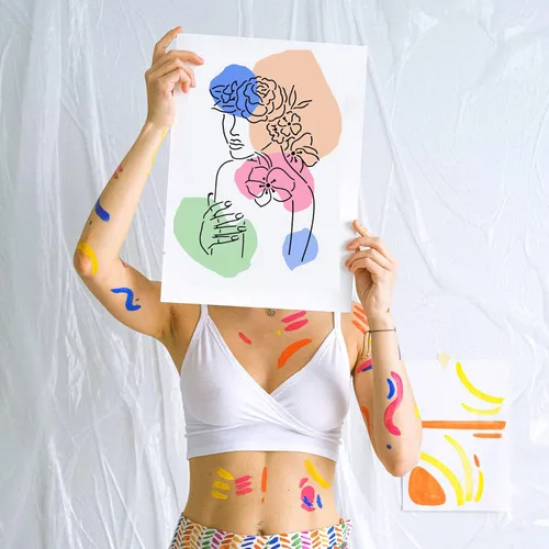 Vista 5 de FINGERINSPIRE 4 plantillas de cara para mujer de 11.7 x 8.3 pulgadas, plantillas de pintura floral femenina, plantillas de plástico para mujer