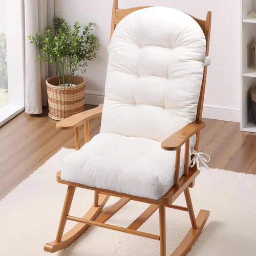 Vista 40 de Cojín para Silla Mecedora - Tela de Chenilla, Esponja de Alta Densidad, Almohadillas de Asiento Copetudas Antideslizantes y Duraderas con Lazos