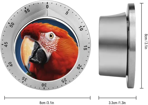 Vista 2 de Temporizadores mecánicos de cocina para cocinar, temporizador magnético de cuenta regresiva de 60 minutos con boca de animal, lindos temporizadores