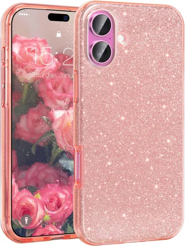 Vista 26 de MATEPROX - Funda compatible con iPhone Air de 6.5' [2025], carcasa protectora de 3 capas con purpurina brillante y tendencia, anti-arañazos y a