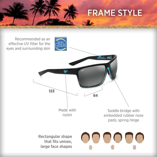 Vista 6 de Maui Jim Men's and Women's Alenuihaha Polarized Wrap Sunglasses
