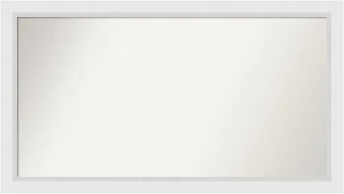 Vista 345 de Amanti Art Espejo de baño blanco para sobre el fregadero, 24 x 26 pulgadas, espejo rectangular blanco y blanco, marco de madera contemporáneo
