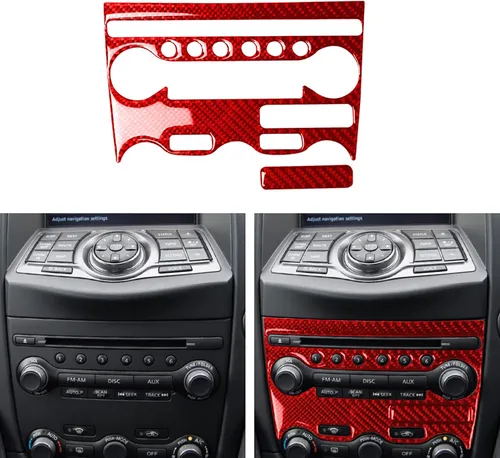 Vista 22 de Adhesivo decorativo de fibra de carbono suave para el interior del automóvil, velocímetro de control central, compatible con Nissan 370Z Z34 2019
