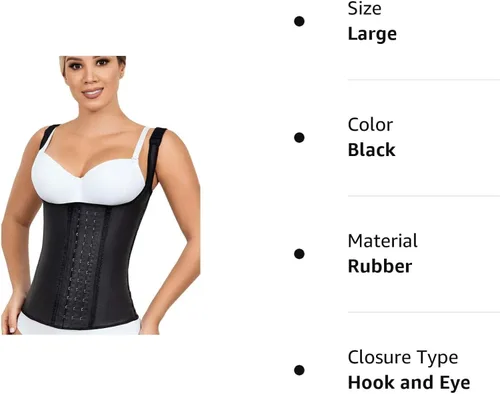 Vista 8 de Fajas Colombiana - Chaleco de látex completo para entrenamiento de cintura y faja moldeadora de cuerpo