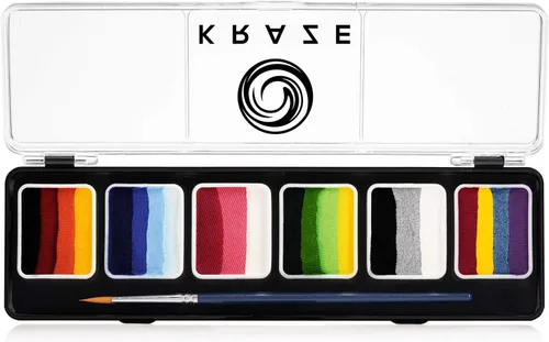 Vista 15 de Kraze FX Splash Glam - Paleta metálica de 6 colores para tartas divididas (6 gm) con pincel, activada por agua, hipoalergénica, segura, no tóxica
