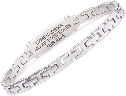 Vista 91 de LinnaLove Lady Medical Alert - Pulseras médicas de acero inoxidable para mujer, 7.5 pulgadas