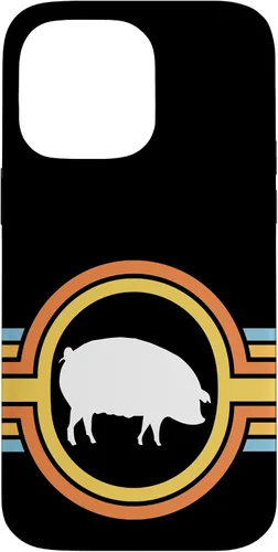 Vista 21 de Pig - Farm Farming Piglet Piggy Hog Swine Cute 70s Retro Case for iPhone 17