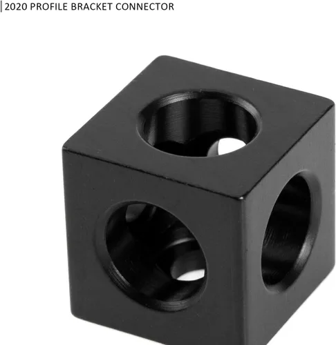 Vista 5 de Create idea 8 conectores de esquina de cubo de tres vías, cubos de soporte de esquina negros para todos los perfiles de extrusiones de aluminio