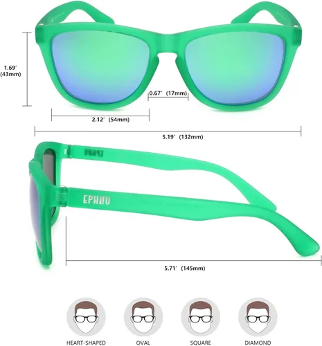 Vista 3 de EPHIU Polarized Sports Sunglasses for Men Women Mirror Lens Sun Glasses No Slip No Bounce for Running Driving 100 UV Protection