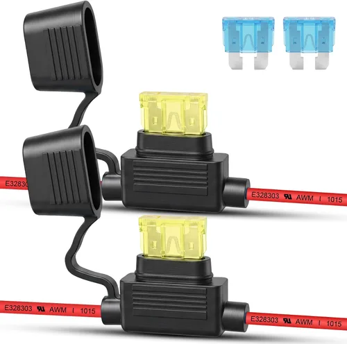 Vista 17 de 2 Pack 8 AWG 12V Maxi Fuse Holder UL Recognized Wire with 80A Fuses IP67 8 Gauge Heavy-duty Fuse Holder for High-Current 12V Systems, Including
