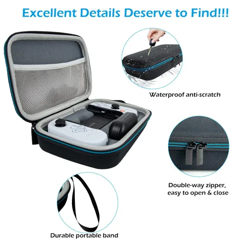 Vista 4 de XINGFUDAO Funda rígida compatible con Backbone One Mobile Gaming Controller para iPhone, Backbone One con bolsillo de malla para cable USB, bolsa