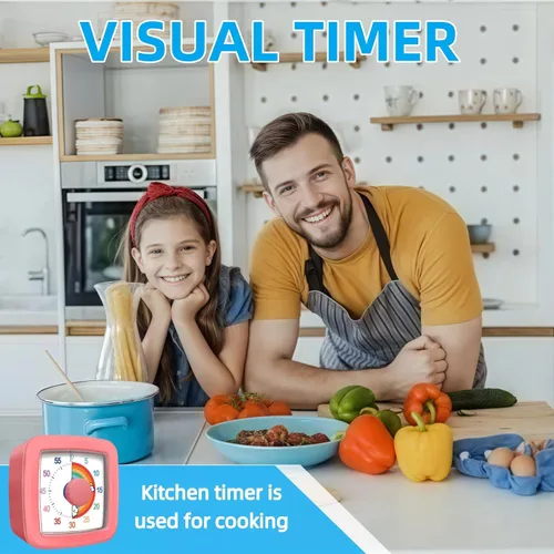 Vista 4 de Temporizador visual para niños y adultos, temporizador de cuenta regresiva de 60 minutos para aula, cocina, oficina, temporizador Pomodoro