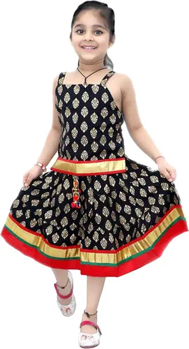 Vista 6 de Chandrakala Kids Lehenga Choli Set for Girls (KL101-P)