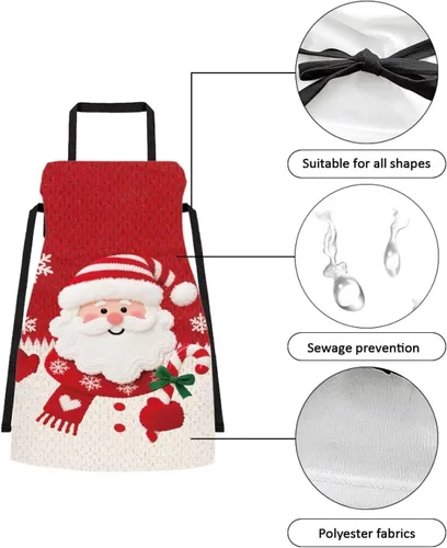 Vista 122 de Dreaweet Delantal de cocina unisex con cuello ajustable de Navidad
