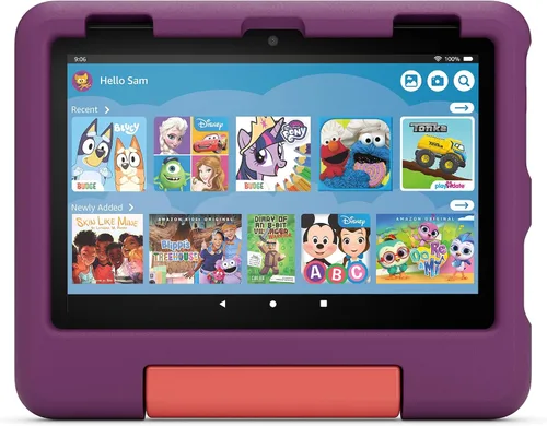 Vista 7 de Funda Amazon reforzada para niños para tablet Fire HD 8 (solo compatible con tablets de 12ª generación). Azul