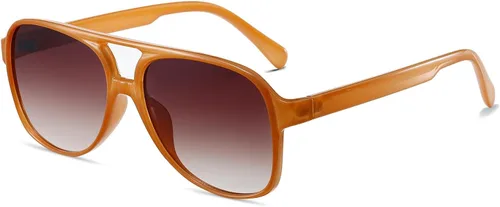 Vista 14 de Freckles Mark Lentes de sol clásicos estilo retro de los años 70 para mujeres y hombres, montura estilo aviador, cuadrada, grande y de moda