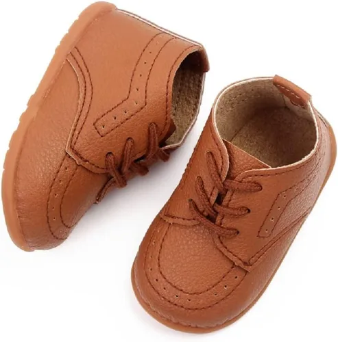 Vista 4 de Zapatos Oxford de piel sintética para niños y niñas, adecuados para gatear, vestido de boda, fiestas de cumpleaños y cualquier ocasión