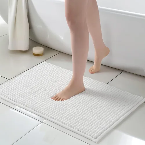 Vista 8 de FRESHMINT Alfombra de baño de felpilla gruesa y grumosa, 17"x24", alfombrilla de baño antideslizante, accesorio decorativo suave, linda alfombrilla