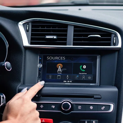 Vista 7 de Jensen CMR270 Estéreo de coche doble DIN de 7 pulgadas Pantalla táctil de medios digitales LED Bluetooth Asistente Push to Talk Entrada
