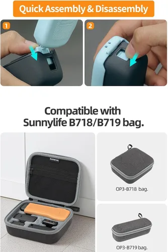 Vista 7 de Taoke Funda protectora con cordón compatible con DJI Osmo Pocket 3 (azul) Tapa de almacenamiento para filtros y lente gran angular, cardán