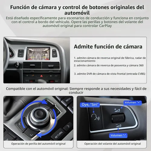 Vista 4 de CarPlay inalámbrico Road Top para Audi A6 S6 Q7 con MMI 3G Carplay Interface Decoder for Audi A6 S6 (2010-2011) & for Audi Q7 (2010-2015)