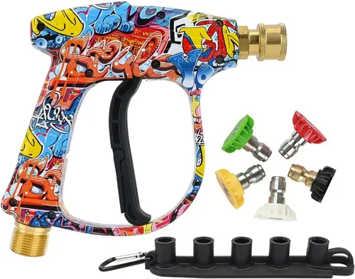 Vista 7 de Pistola de lavadora de alta presión Bear Force 3000 PSI máximo, pistola de lavadora corta M22-14mm con conector rápido de 1/4 pulgada, compatible