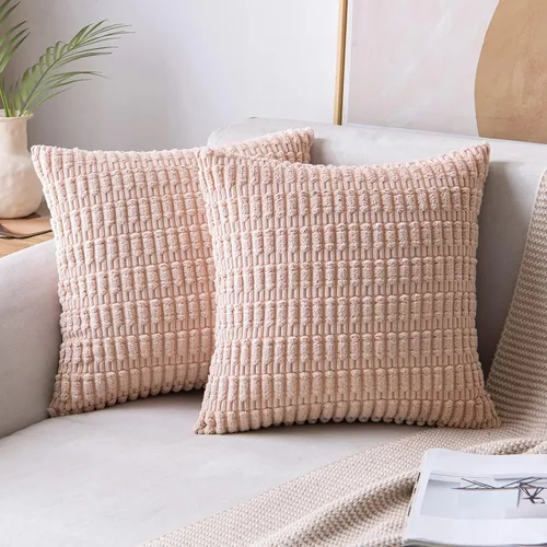 Vista 35 de MIULEE - Paquete de 2 fundas de cojín decorativas de corduroy, modernas y boho, suaves, con rayas, decoración del hogar, sofá, sala de estar, sillón