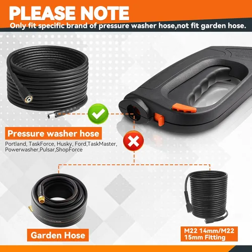 Vista 4 de Repuesto de pistola rociadora de alta presión, manguera de bloqueo y gatillo de seguridad, compatible con Portland Husky Black Decker Ford Pulsar