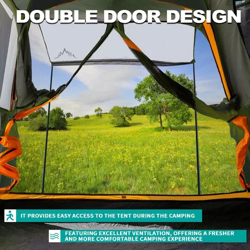 Vista 4 de uniHimal SUV Tent for Camping,Waterproof PU2000mm, Fits 5-8 People,Spacious Double Layer Design, Includes Rainfly & Storage Bag, 8FT L x 8FT W x