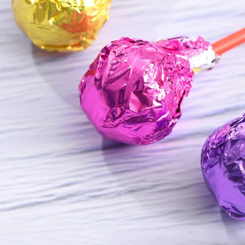 Vista 4 de Hojas de papel de aluminio, 100 unidades de envoltorios de chocolate, envoltorios de dulces, papel de aluminio para decoración casera de caramelos