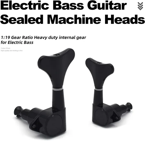 Vista 3 de MAXCHEER Afinadores de Guitarra y Bajo, Clavijas de Afinación de Guitarra Bajo, Clavijero Sellado de Relación, Repuesto de Cabezal de Máquina