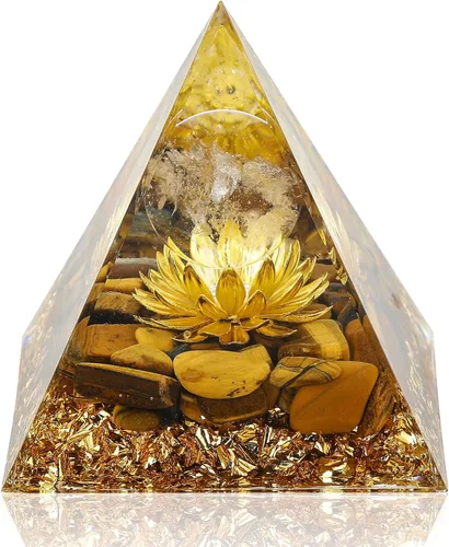 Vista 16 de Hopeseed Pirámide de cristal de orgón para energía positiva, flor de la vida, cristales curativos de amatista de orgonita pirámide para reducir