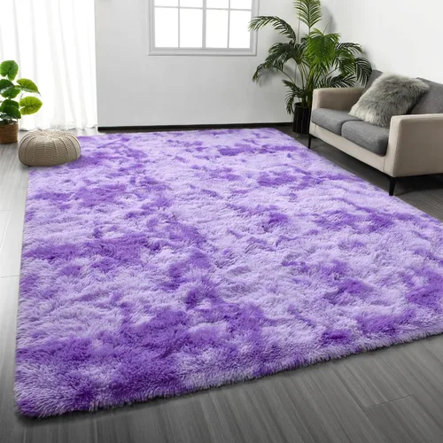 Vista 24 de Deerhoo Alfombra de Área Shag, 4 X 6 Alfombras de Felpa Suaves para Sala de Estar, Alfombra Ultra Suave Esponjosa y Peluda para Dormitorio, Alfombra