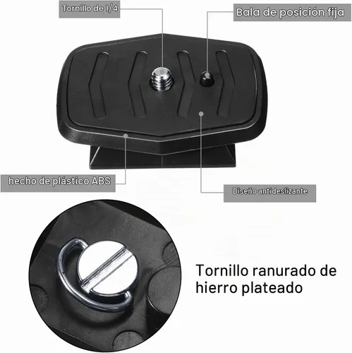 Vista 3 de Weewooday 2 piezas de 1.378 in trípode placa de liberación rápida trípode adaptador adaptador de cámara piezas para cámaras montaje Qb-4w CX-444