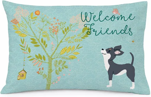 Vista 57 de Caroline's Treasures BB7625PILLOWCASE - Funda de almohada decorativa de tela con texto en inglés "Welcome Friends" Airedale Terrier estándar
